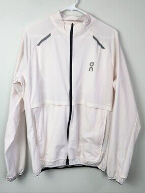 On Clouds Running Lightweight Weather jacket Size XL Pale Pink Run Workout Golf